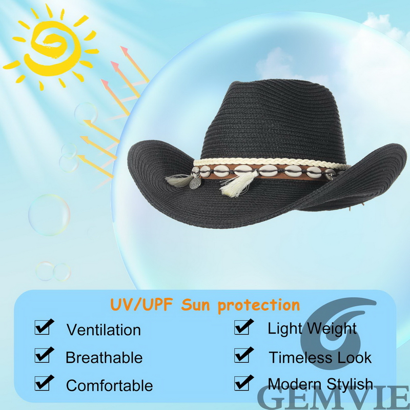 GEMVIE 4 Color Retro Outdoor S - Cowboy Hat Straw recension och pris