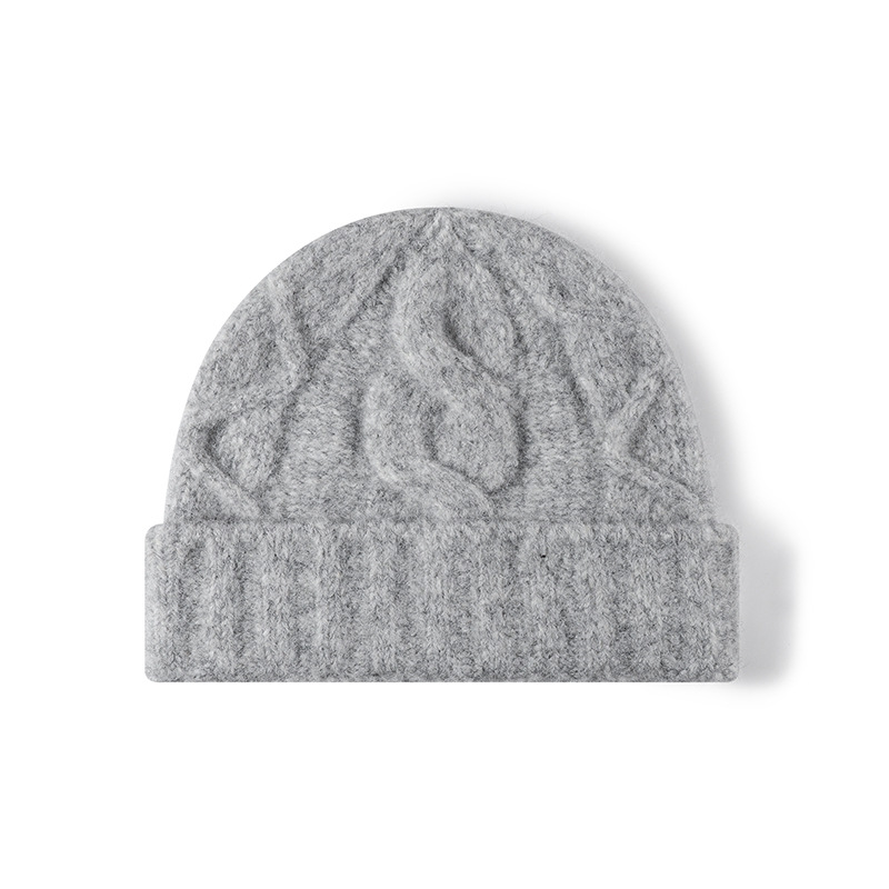 Wool Blend Cable Knit Beanie H - Beanie Cuffed Knit recension och pris